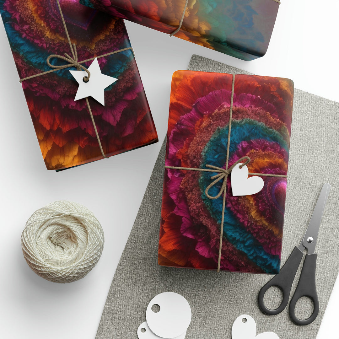 Vibrant Heart Layers - Wrapping Paper - Home Decor - g(0D·IO) - 30" x 180" - Matte -