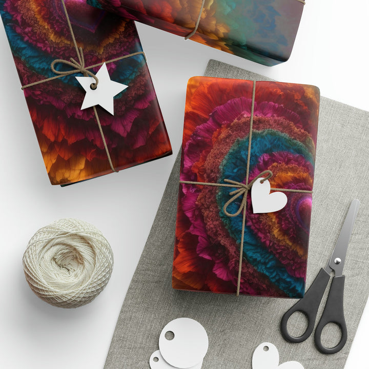 Vibrant Heart Layers - Wrapping Paper - Home Decor - g(0D·IO) - 30" x 180" - Matte -