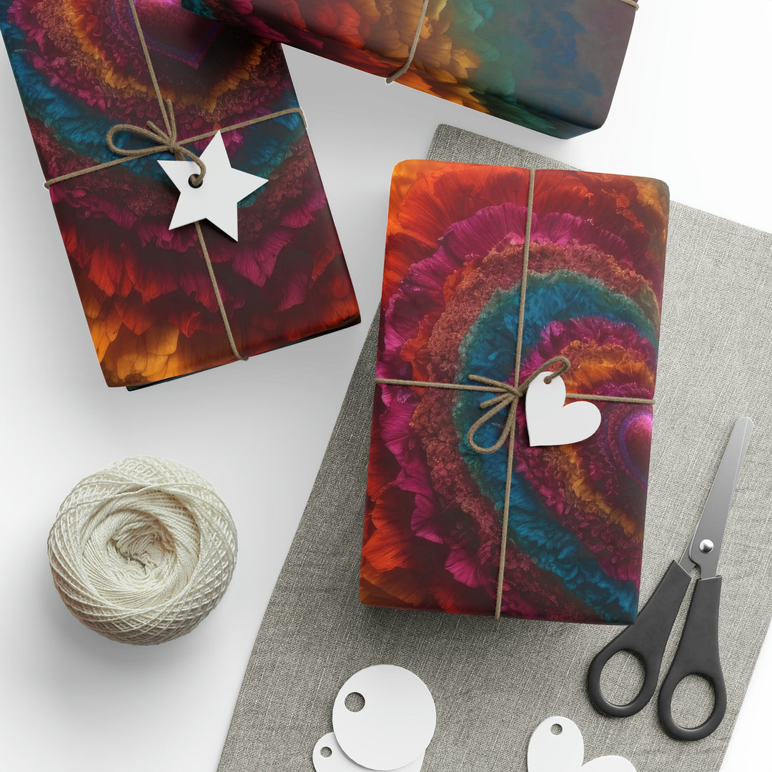 Vibrant Heart Layers - Wrapping Paper - Home Decor - g(0D·IO) - 30" x 180" - Matte -