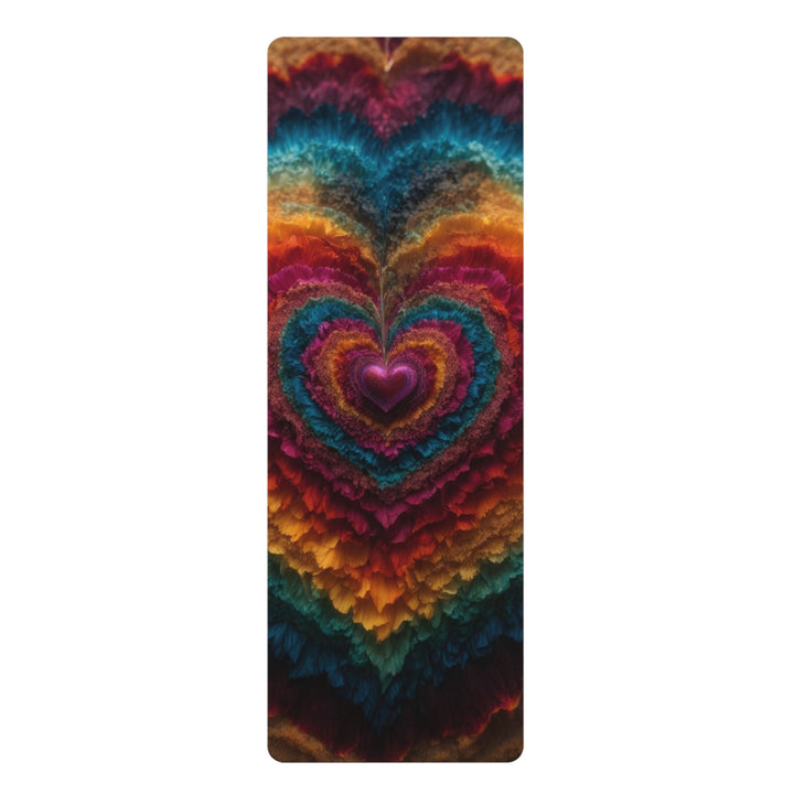 Vibrant Heart Layers - Yoga Mat - Home Decor - g(0D·IO) - 24” x 68” - -