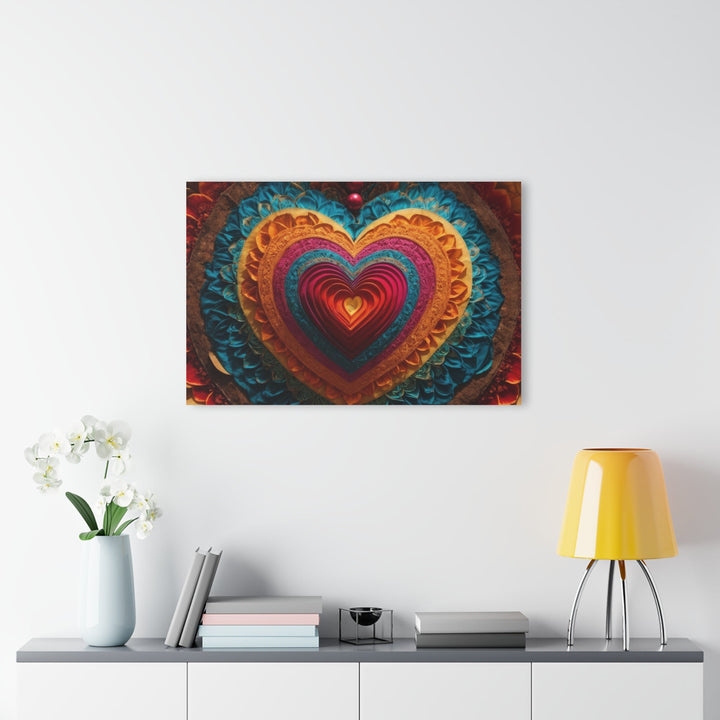 Vibrant Heart Mandala - Acrylic Prints (French Cleat Hanging) - Home Decor - g(0D·IO) - 24" x 36" (Vertical) - 0.25'' -