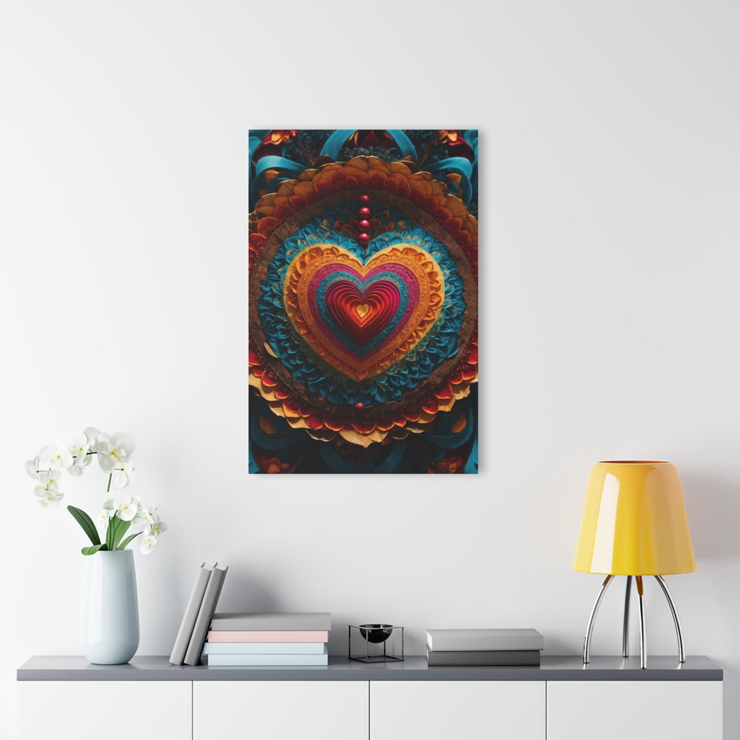 Vibrant Heart Mandala - Acrylic Prints (French Cleat Hanging) - Home Decor - g(0D·IO) - 24" x 36" (Vertical) - 0.25'' -