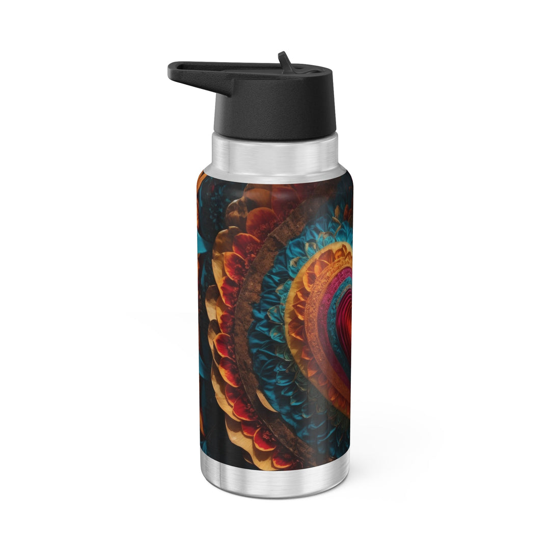 Vibrant Heart Mandala - Gator Tumbler 32oz - Mug - g(0D·IO) - Silver - 32oz -