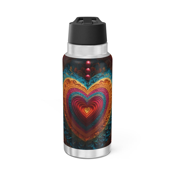 Vibrant Heart Mandala - Gator Tumbler 32oz - Mug - g(0D·IO) - Silver - 32oz -