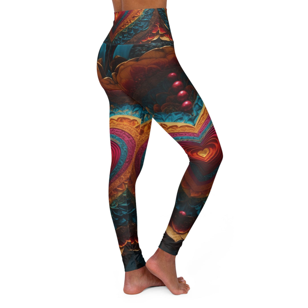 Vibrant Heart Mandala - High Waisted AOP Yoga Leggings - All Over Prints - g(0D·IO) - XS - -