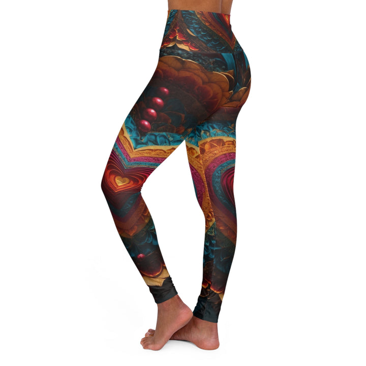 Vibrant Heart Mandala - High Waisted AOP Yoga Leggings - All Over Prints - g(0D·IO) - XS - -