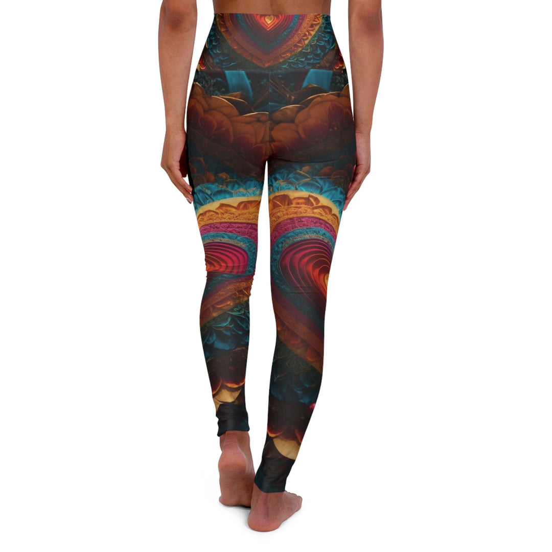 Vibrant Heart Mandala - High Waisted AOP Yoga Leggings - All Over Prints - g(0D·IO) - XS - -