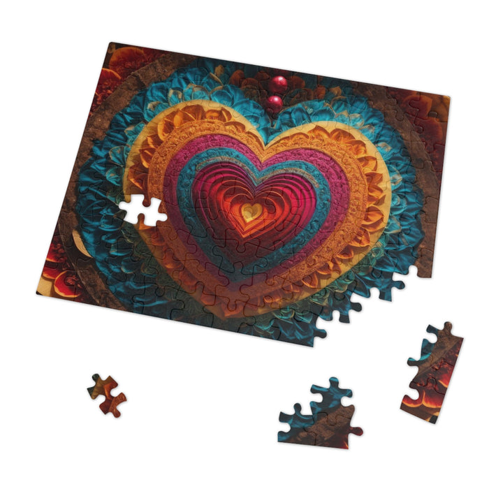 Vibrant Heart Mandala - Jigsaw Puzzle (100, 252, 500, 1000 pieces) - Puzzle - g(0D·IO) - 29.25" × 19.75" (1000 pcs) - -