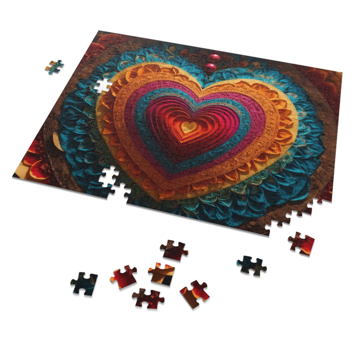 Vibrant Heart Mandala - Jigsaw Puzzle (100, 252, 500, 1000 pieces) - Puzzle - g(0D·IO) - 29.25" × 19.75" (1000 pcs) - -