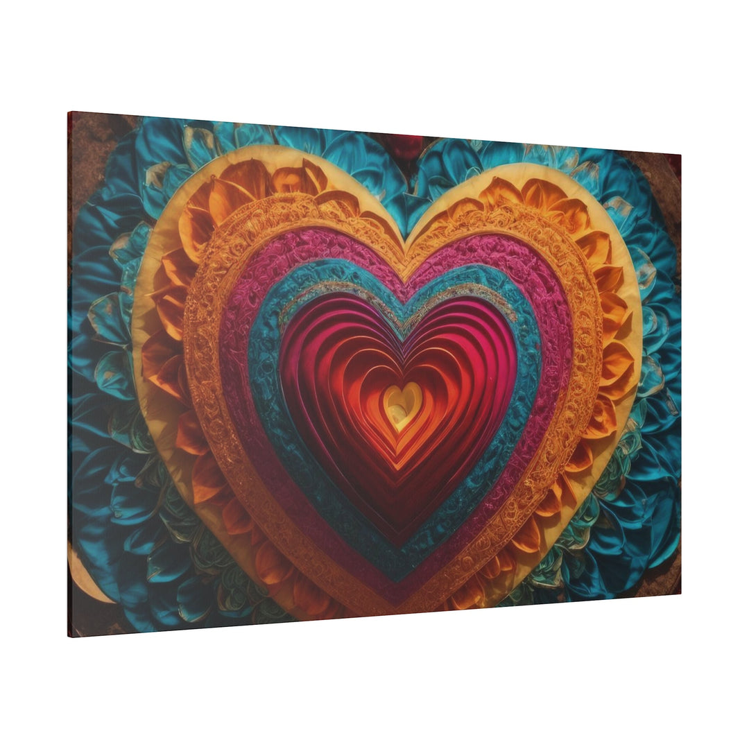 Vibrant Heart Mandala - Matte Canvas - Canvas - g(0D·IO) - 32" x 32" (Square) - 0.75'' -