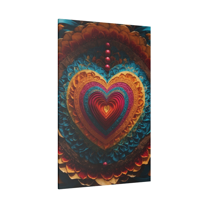 Vibrant Heart Mandala - Matte Canvas - Canvas - g(0D·IO) - 32" x 32" (Square) - 0.75'' -