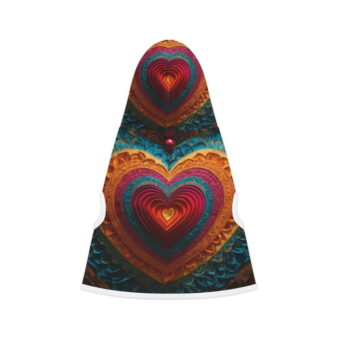 Vibrant Heart Mandala - Pet Hoodie - Pets - g(0D·IO) - XXS - Black Rib -