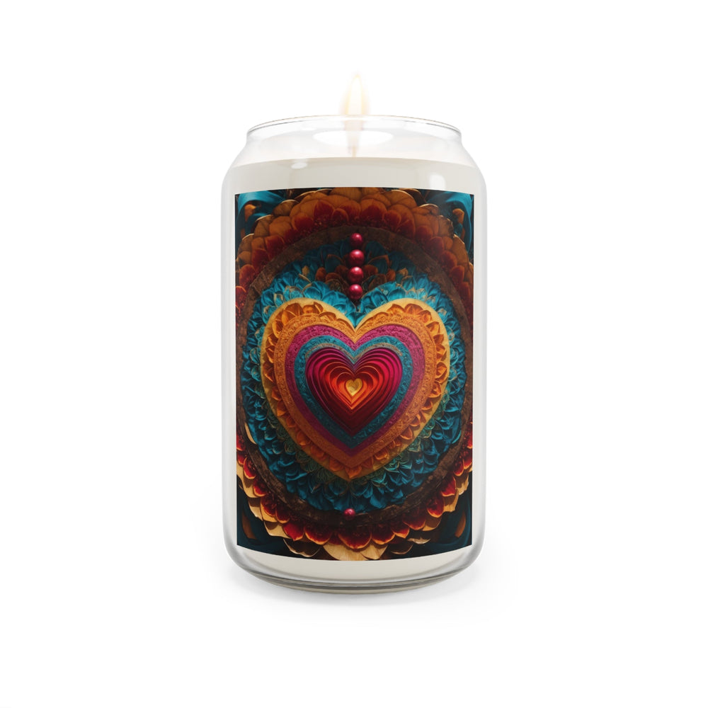Vibrant Heart Mandala - Scented Candle - Home Decor - g(0D·IO) - Sea Breeze - 13.75oz -