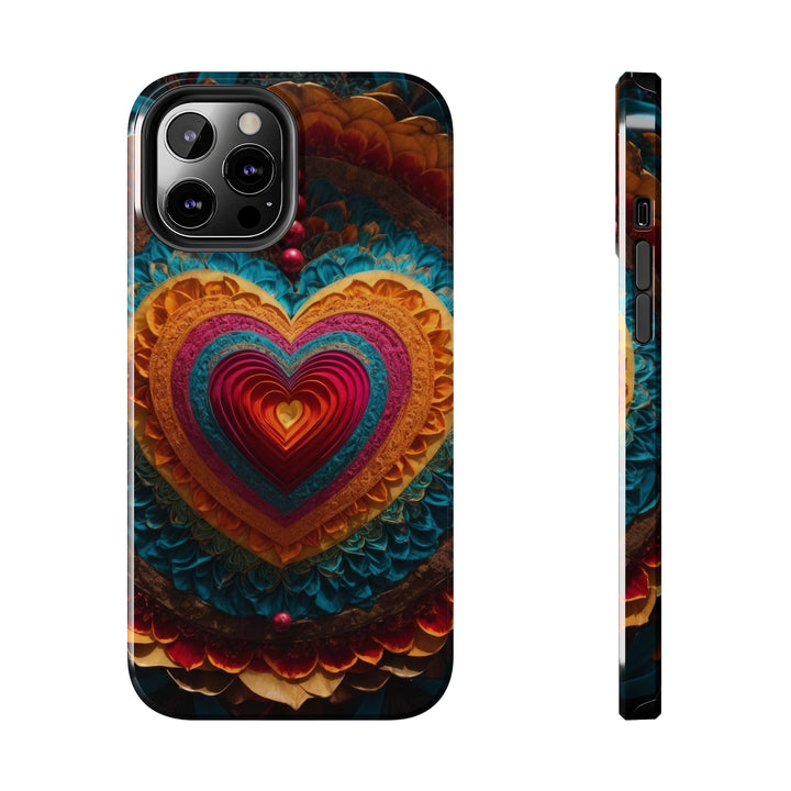 Vibrant Heart Mandala - Tough Phone Case - Phone Case - g(0D·IO) - iPhone 12 Pro Max - -