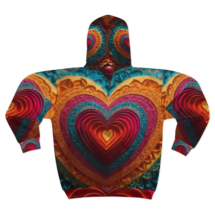 Vibrant Heart Mandala - Unisex Zip Hoodie - All Over Prints - g(0D·IO) - XS - -