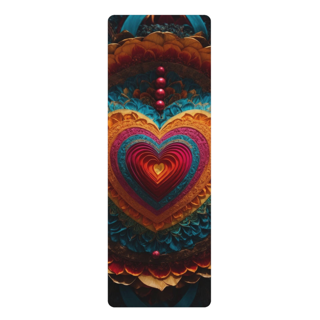 Vibrant Heart Mandala - Yoga Mat - Home Decor - g(0D·IO) - 24” x 68” - -