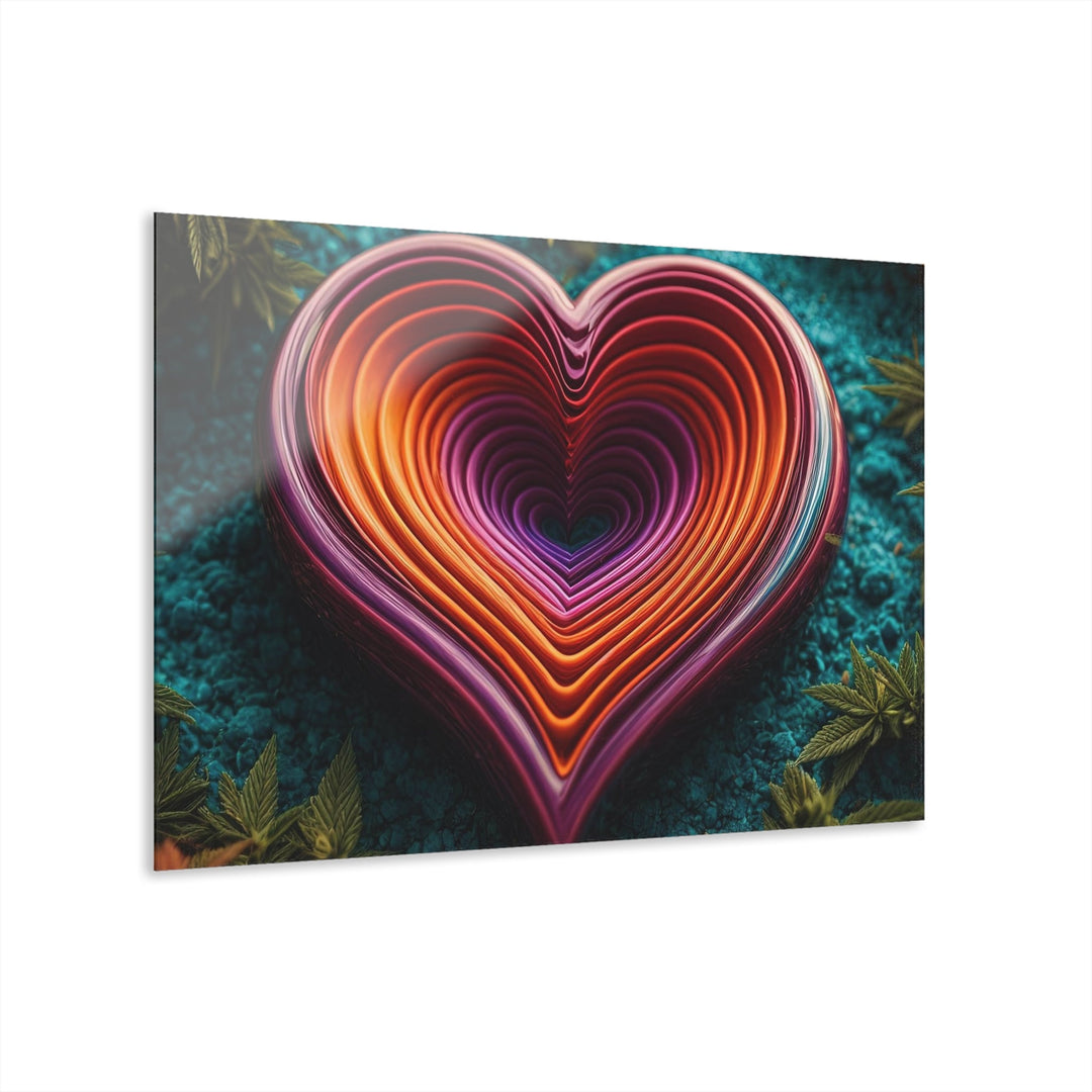 Vibrant Heart Nature - Acrylic Prints (French Cleat Hanging) - Home Decor - g(0D·IO) - 36" x 24" (Horizontal) - 0.25'' -