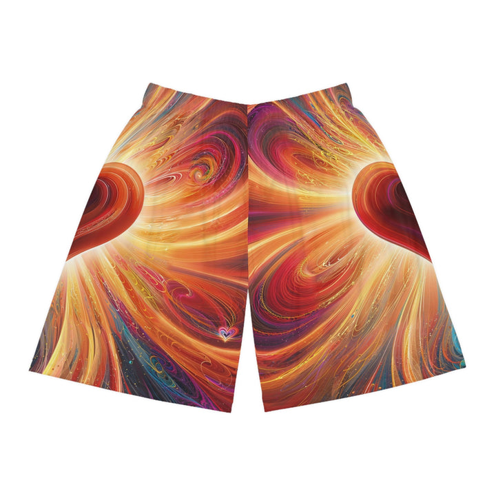 Vibrant Heart Nebula - AOP Basketball Shorts - All Over Prints - g(0D·IO) - Seam thread color automatically matched to design - XS -