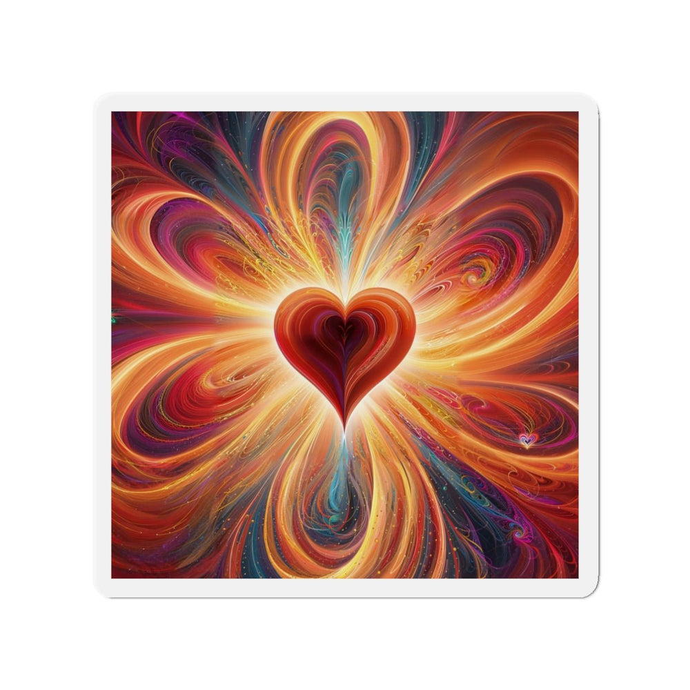 Vibrant Heart Nebula - Die-cut Magnet - Home Decor - g(0D·IO) - 3" x 3" - Die-Cut - 1 pc