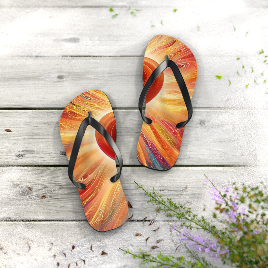 Vibrant Heart Nebula - Flip Flops - Shoes - g(0D·IO) - XL - Black sole -