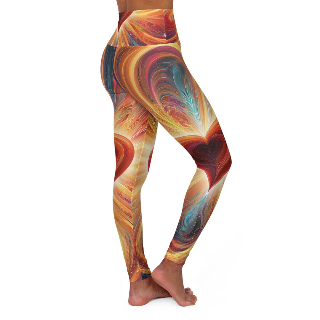 Vibrant Heart Nebula - High Waisted AOP Yoga Leggings - All Over Prints - g(0D·IO) - XS - -