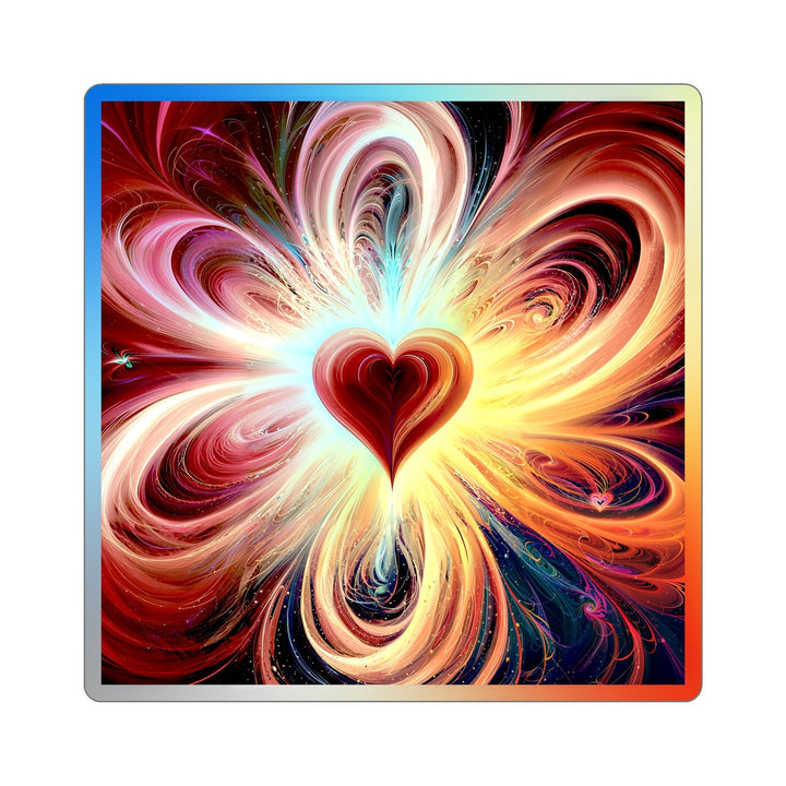 Vibrant Heart Nebula - Holographic Die-Cut Sticker - Paper products - g(0D·IO) - 6" × 6" - Die-Cut - Holographic