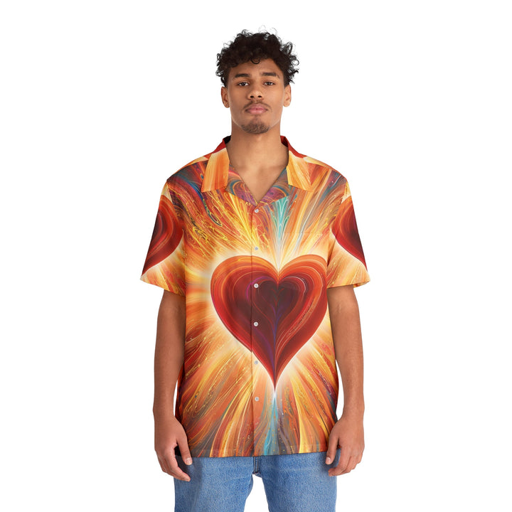 Vibrant Heart Nebula - Men's Hawaiian Shirt - All Over Prints - g(0D·IO) - S - Black -