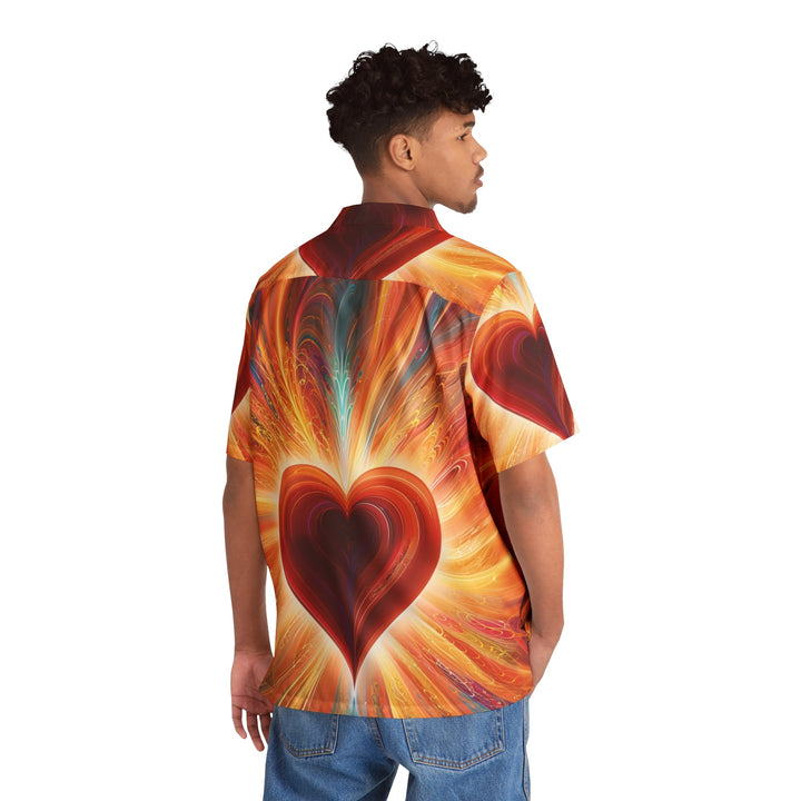 Vibrant Heart Nebula - Men's Hawaiian Shirt - All Over Prints - g(0D·IO) - S - Black -