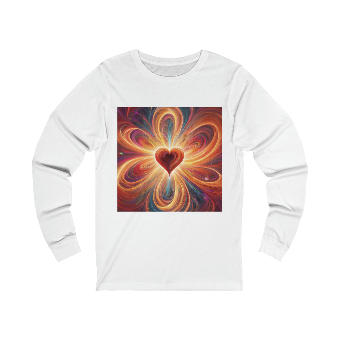 Vibrant Heart Nebula - Unisex Jersey Long Sleeve Tee - Long-sleeve - g(0D·IO) - S - White -