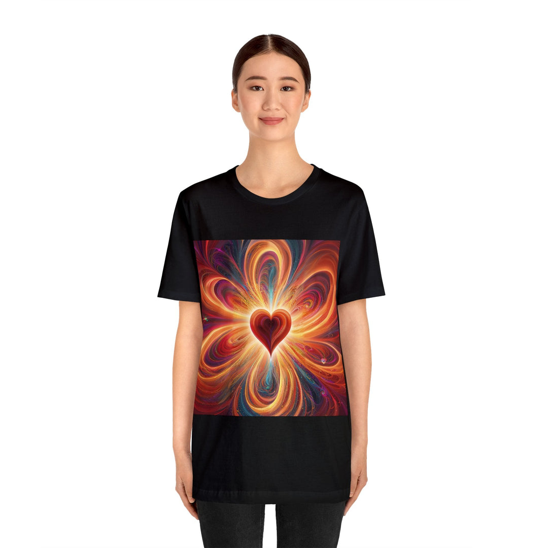 Vibrant Heart Nebula - Unisex Jersey Short Sleeve Tee - T-Shirt - g(0D·IO) - Black - S -