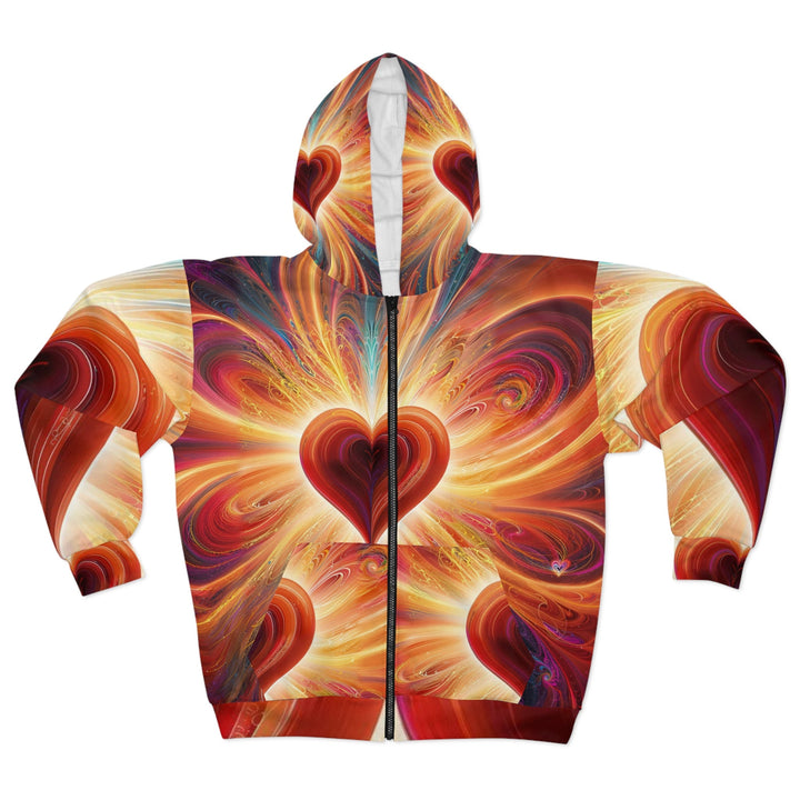 Vibrant Heart Nebula - Unisex Zip Hoodie - All Over Prints - g(0D·IO) - XS - -