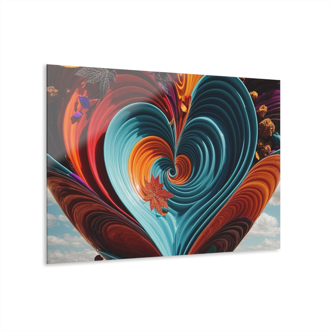 Vibrant Heart Spiral - Acrylic Prints (French Cleat Hanging) - Home Decor - g(0D·IO) - 36" x 24" (Horizontal) - 0.25'' -