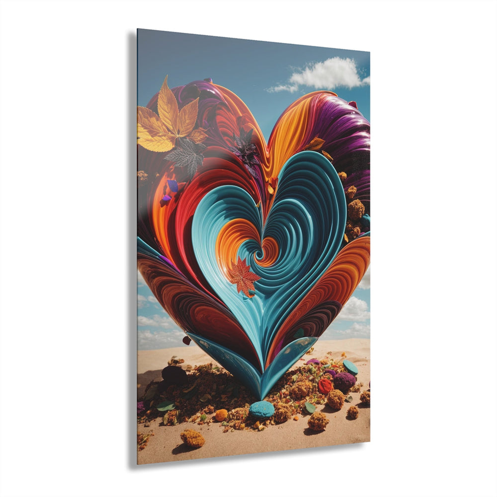 Vibrant Heart Spiral - Acrylic Prints (French Cleat Hanging) - Home Decor - g(0D·IO) - 24" x 36" (Vertical) - 0.25'' -