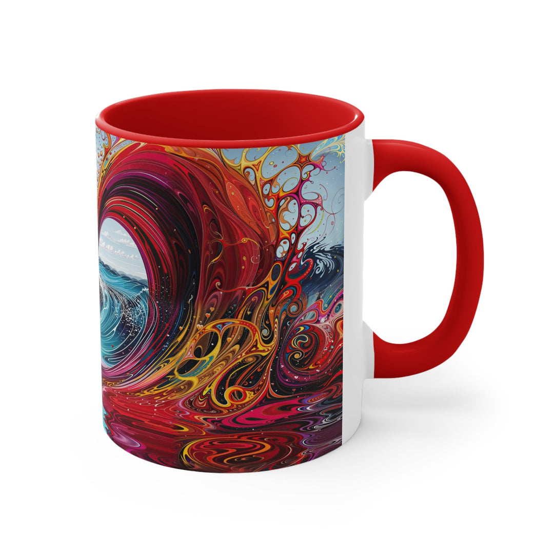 Vibrant Heart Waves - Accent Coffee Mug - Mug - g(0D·IO) - Pink - 11oz -