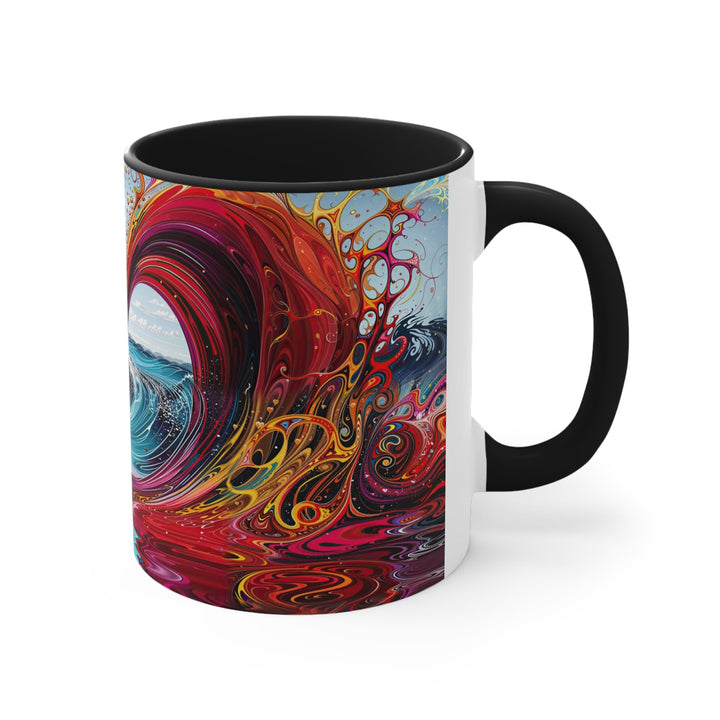 Vibrant Heart Waves - Accent Coffee Mug - Mug - g(0D·IO) - Pink - 11oz -