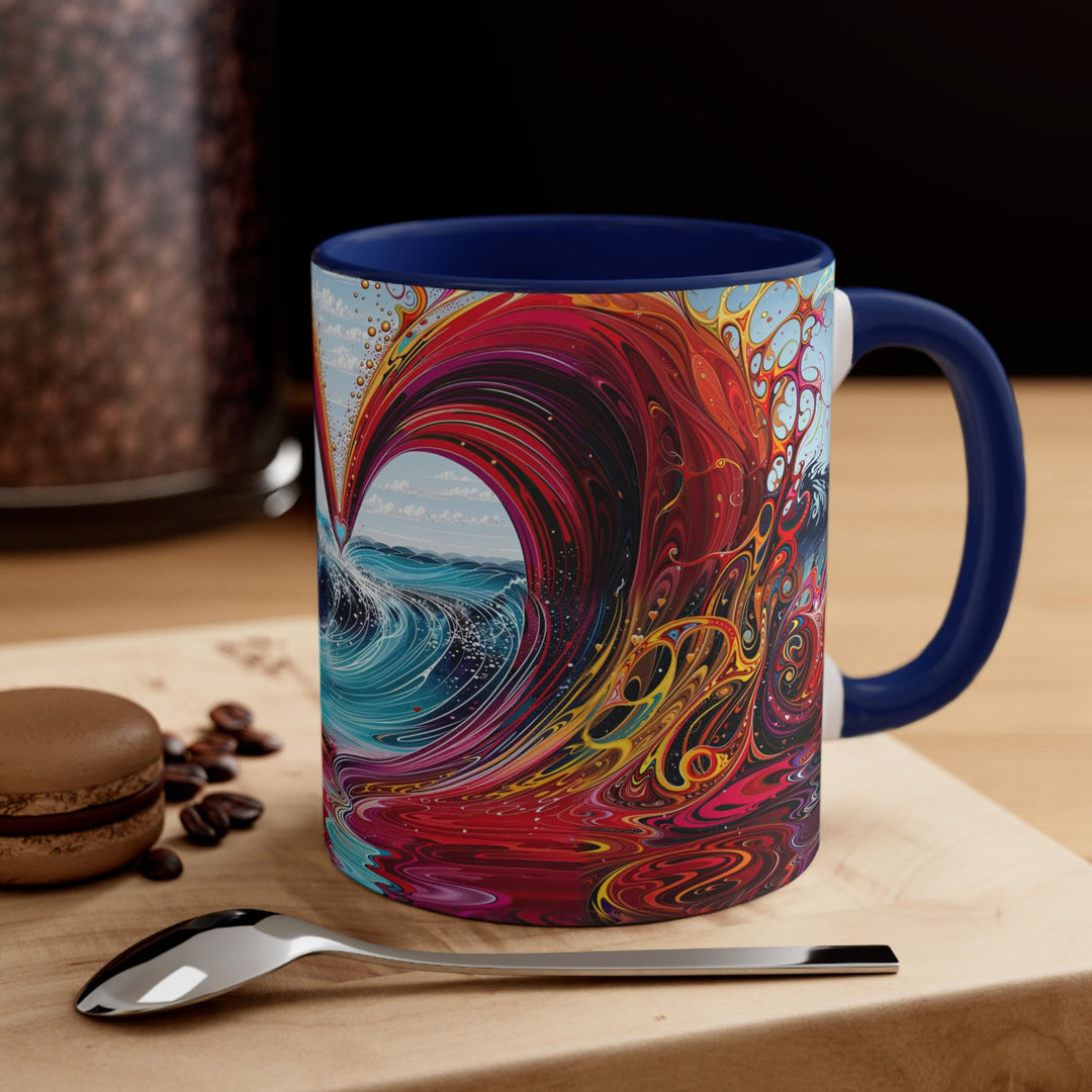 Vibrant Heart Waves - Accent Coffee Mug - Mug - g(0D·IO) - Pink - 11oz -