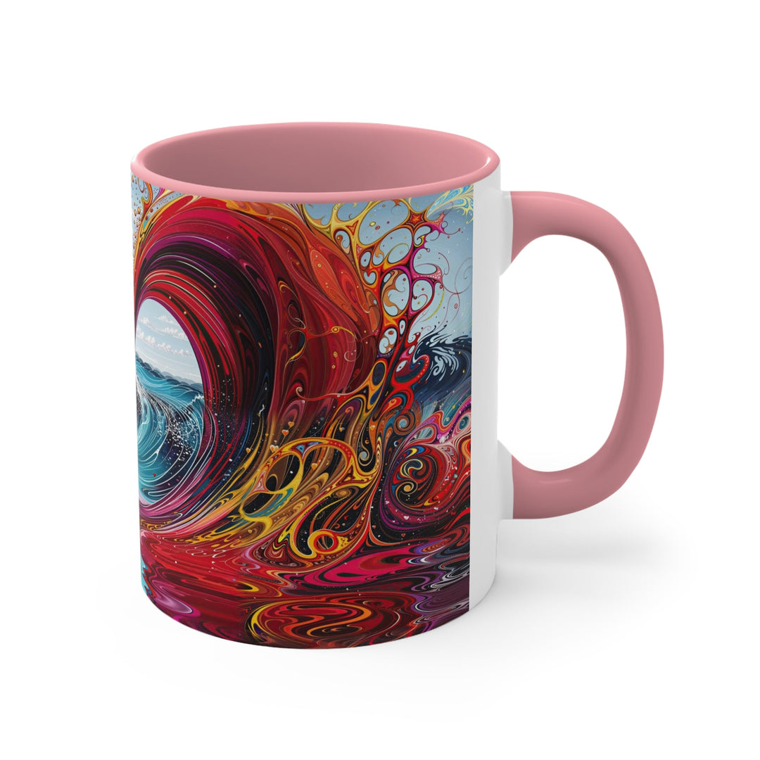 Vibrant Heart Waves - Accent Coffee Mug - Mug - g(0D·IO) - Pink - 11oz -