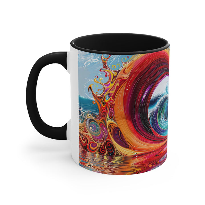 Vibrant Heart Waves - Accent Coffee Mug - Mug - g(0D·IO) - Pink - 11oz -