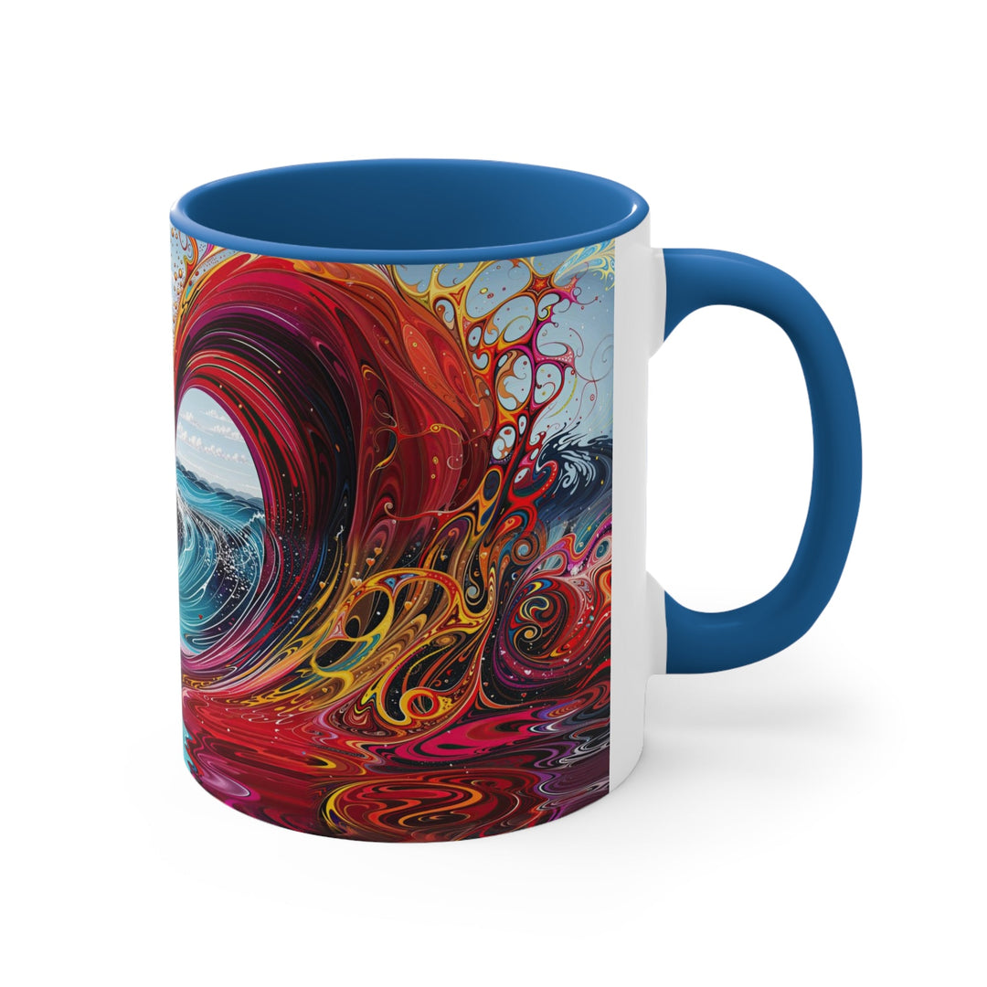 Vibrant Heart Waves - Accent Coffee Mug - Mug - g(0D·IO) - Pink - 11oz -