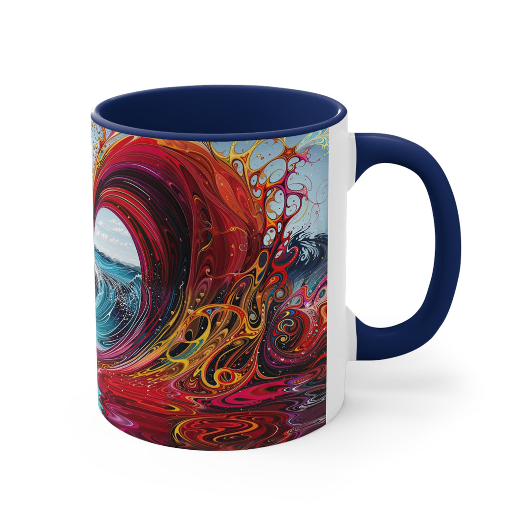 Vibrant Heart Waves - Accent Coffee Mug - Mug - g(0D·IO) - Pink - 11oz -