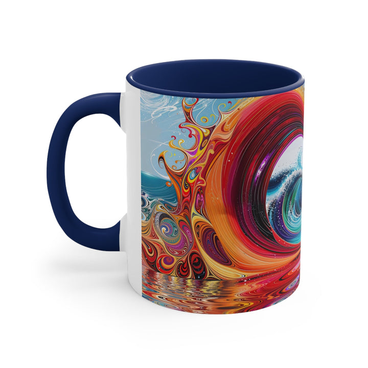 Vibrant Heart Waves - Accent Coffee Mug - Mug - g(0D·IO) - Pink - 11oz -