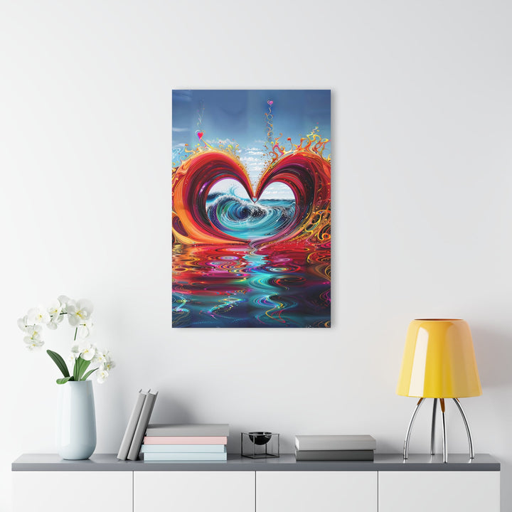 Vibrant Heart Waves - Acrylic Prints (French Cleat Hanging) - Home Decor - g(0D·IO) - 24" x 36" (Vertical) - 0.25'' -