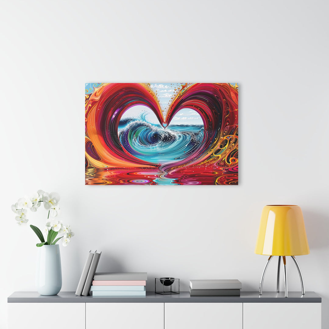 Vibrant Heart Waves - Acrylic Prints (French Cleat Hanging) - Home Decor - g(0D·IO) - 24" x 36" (Vertical) - 0.25'' -