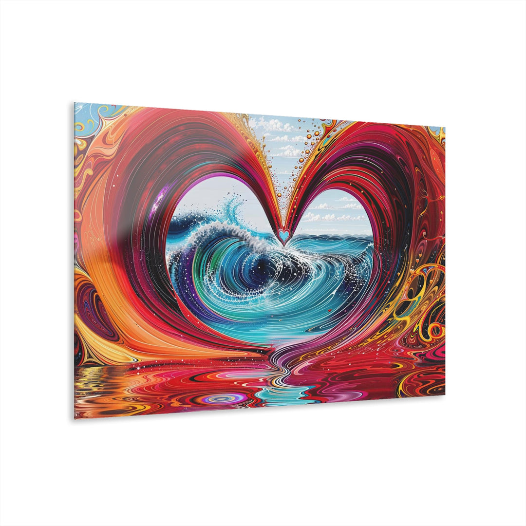 Vibrant Heart Waves - Acrylic Prints (French Cleat Hanging) - Home Decor - g(0D·IO) - 36" x 24" (Horizontal) - 0.25'' -