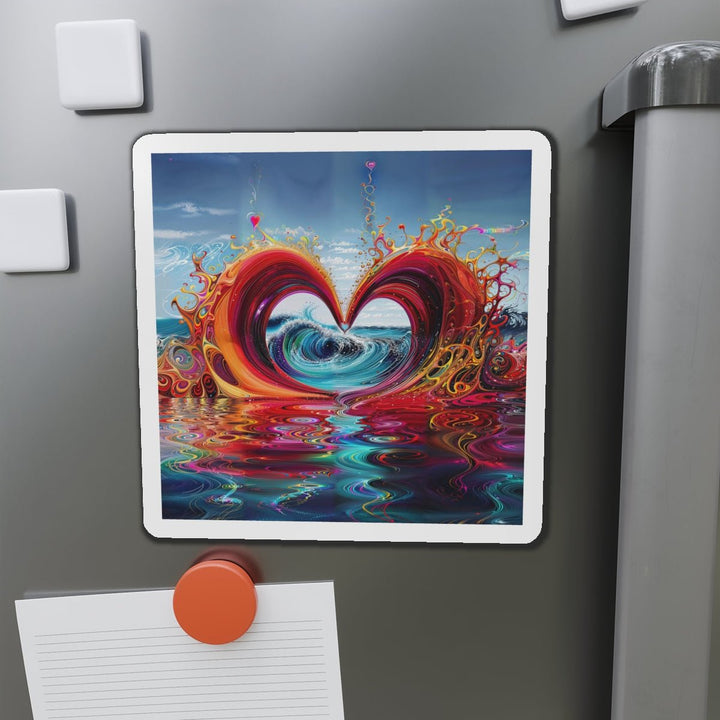 Vibrant Heart Waves - Die-cut Magnet - Home Decor - g(0D·IO) - 6 × 6" - Die-Cut - 1 pc