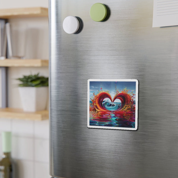 Vibrant Heart Waves - Die-cut Magnet - Home Decor - g(0D·IO) - 6 × 6" - Die-Cut - 1 pc
