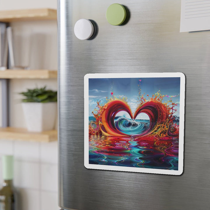 Vibrant Heart Waves - Die-cut Magnet - Home Decor - g(0D·IO) - 6 × 6" - Die-Cut - 1 pc