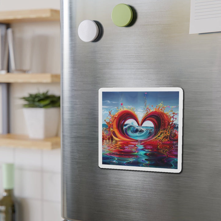 Vibrant Heart Waves - Die-cut Magnet - Home Decor - g(0D·IO) - 6 × 6" - Die-Cut - 1 pc