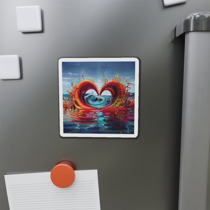 Vibrant Heart Waves - Die-cut Magnet - Home Decor - g(0D·IO) - 6 × 6" - Die-Cut - 1 pc