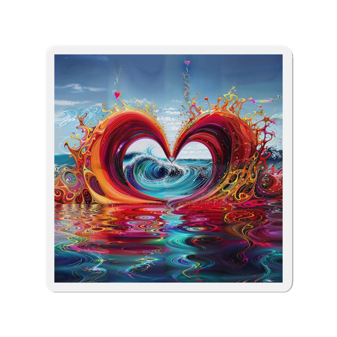 Vibrant Heart Waves - Die-cut Magnet - Home Decor - g(0D·IO) - 6 × 6" - Die-Cut - 1 pc